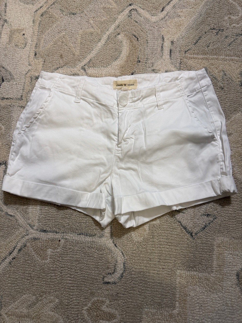 cloth & stone White Rolled Cuff Women's Jean Shorts